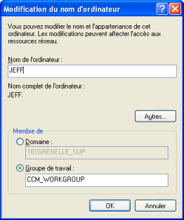Modification du nom de l