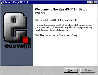 installation de EasyPHP - écran d\