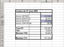 sélection de cellules disjointes
