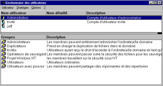 le gestionnaire d\'utilisateurs